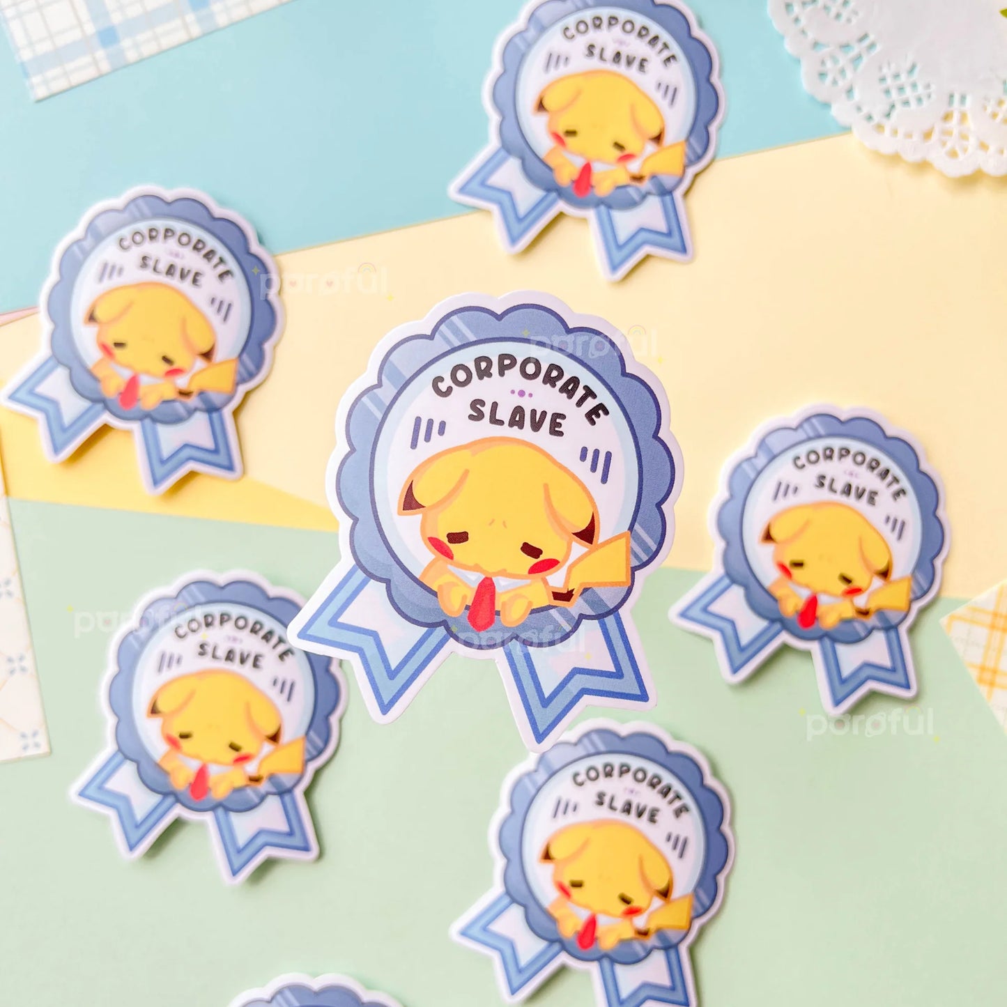 Pikachu "Corporate Slave" Sticker