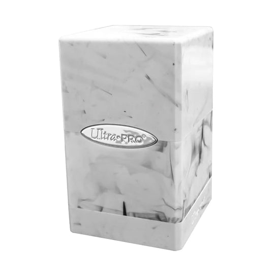 Satin Tower Deck Box - Marble White, Black