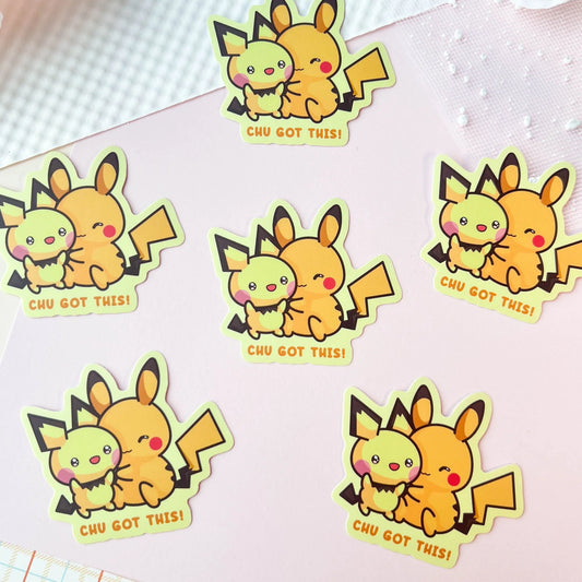 Pichu & Pikachu "Chu Got This" Sticker