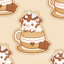 "Hot Cow-Coa" Sticker