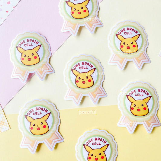 Pikachu "One Brain Cell" Sticker